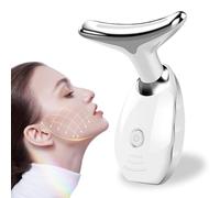 GAROMIA Massaggiatore viso contro rughe collo 7 in 1 tonificante viso con 3 modalità, tonificante della pelle e lifting massaggio viso per donne uomini bianco