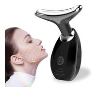GAROMIA Massaggiatore viso contro rughe collo 7 in 1 tonificante viso con 3 modalità, tonificante della pelle e lifting massaggio viso per donne uomini nero