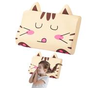 GAROMIA Schlummerkids Cuscino Calmly per Bambini 44 * 27 cm Cuscino Ergonomico Schlummerkids Kawaii con Animali Cuscino con Fodera per Sogni Morbidi (Gattino)