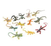 Garosa 12 Pezzi di Lucertole Colorate, Modelli di Animali in Plastica Vividi e Realistici per L'apprendimento dei Bambini, con Vernice Ecologica, Durevoli Sicuri e Non Tossici per