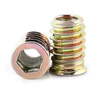 Garosa 20 Pezzi di Dadi di Inserto con Socket Esagonale in Acciaio Carbone, Vite Filettata a Filo Zinco in Dadi per Mobili in Legno, con Filo Esterno e Chiavetta Esagonale (M8*20mm)