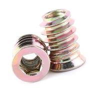 Garosa 20 Pezzi di Dadi di Inserto con Socket Esagonale in Acciaio Carbone, Vite Filettata a Filo Zinco in Dadi per Mobili in Legno, con Filo Esterno e Chiavetta Esagonale (M6*17mm)