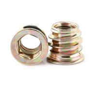 Garosa 20 Pezzi di Dadi di Inserto con Socket Esagonale in Acciaio Carbone, Vite Filettata a Filo Zinco in Dadi per Mobili in Legno, con Filo Esterno e Chiavetta Esagonale (M8*13mm)