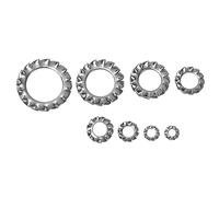 Garosa 300pcs 304 in Acciaio Inossidabile Set di Guarnizioni Seghettate Esterne Anti-loose, Anello di Sostegno, Scatola Portatile Resistente e Resistente Alla Ruggine con Rondelle a 8 Dimensioni per