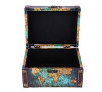 Garosa 5 * 9 cm ornamenti per desktop in stile europeo per organizzatore di gioielli vintage(2208A-06-Mappa verde) Scatola di immagazzinaggio in legno 16 * 12 Other Collectibles