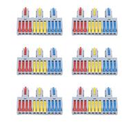 Garosa 6 Pezzi Connettore Cavo a Leva Push in 32A 3 in 12 Out Terminale Elettrico Rapido Riutilizzabile per Cavi Solidi e Flessibili 12-28 AWG