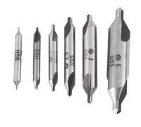 Garosa 6 Pezzi di Perforazione Centrale 6 Pezzi, 1 1,5 2 2,5 3 5 Mm 60 Gradi Duble -end Durevole, con Rapida velocità di Taglio Buona Rimozione del Chip, per la Perforazione Centrale