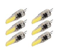 Garosa 6Pcs 220V 6W G4 Lampadine LED 500LM Lampada COB Illuminazione a 360 Gradi Dissipatore di Calore Silicone Antiriflesso per la Casa Soffitto Paesaggio Lampadario Lampade(Bianco freddo 6500K)