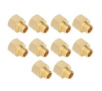 Garosa Adattatore per Raccordo per Tubi in Ottone 10 Pezzi 3/8 Pollici a 1/4 Pollici, Connettore di Prolunga NPT Maschio-femmina per Impianto Idraulico, Soffione Doccia, Beccuccio per Vasca