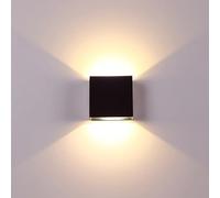 Garosa Applique da Parete LED Moderna in Alluminio, Nero, Luce Calda 3000K, per Interni ed Esterni, Portico, Patio, Corridoio, Ingresso, Camera da Letto