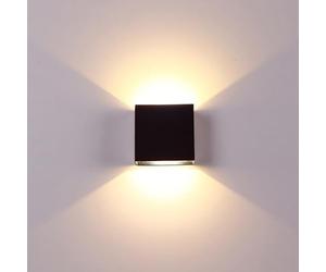 Garosa Applique da Parete LED Moderna in Alluminio, Nero, Luce Calda 3000K, per Interni ed Esterni, Portico, Patio, Corridoio, Ingresso, Camera da Letto