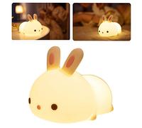 Garosa Bunny Night Light Cute Little Rabbit Sensitive Induction Silicone Portatile Stile Carino Batteria Ricaricabile Lampada da Notte per Bambini Creativa Romantica per Camera da Letto
