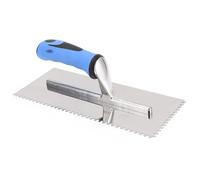 Garosa Cazzuola con Tacca Quadrata, Frattazzo per Piastrelle in Acciaio Inossidabile con Manico in Gomma per un'applicazione Precisa di Malta, Pannello per Intonaco 280x115 Mm per Rivestimenti di