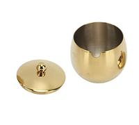 Garosa Contenitori per Condimenti per Zuccheriera in Acciaio Inossidabile con Coperchio 9,3x9,5 Cm Barattolo per Spezie da 350 Ml per Conservare Caramelle Al Sale e caffè Lavabile in (GOLD)