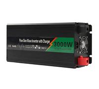 Garosa Convertitore di Potenza a Onda Sinusoidale Pura, DC 12V a CA per Auto in Alluminio 3000W con UPS, Picco di 6000W, 2 Prese Universali, USB, Raffreddamento Ad Aria per Auto, Camion,
