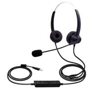 Garosa Cuffie per Computer Cablate USB con Microfono, Disattivazione del Controllo del Volume, Cancellazione del Rumore per Chiamate Online, Giochi per PC Portatili e Uso in Ufficio