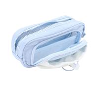 Garosa Custodia a Matita con Crase di Grande capacità, Busta di Penna di Stoffa a Prova di Acqua per la Scuola di Ufficio con 2 Scomparti con Cerniera, Blu