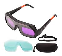 Garosa Fascia elastica regolabile Maschera saldatura automatica oscurante 0,1ms Occhiali protettivi luce variabile solare con 10 lenti di ricambio per saldatura elettrica, saldatura ad argon