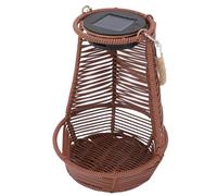 Garosa Fioriera Appesa Al Solare con Lanterna Solare per Esterni con Luce a Led per la Decorazione della Terrazza di Balcone da Giardino (Marrone scuro)