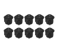 Garosa KCD1 Interruttore A Bilanciere 10 Pezzi Interruttore on Off Rotondo A 2 Pin in Plastica Nera Diametro 23 Mm Diametro Foro 20 Mm 6 A 250 V CA 10 A 125 V CA per Riparazione Fai da Te di