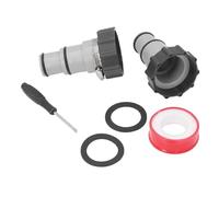 Garosa Kit Adattatore Tubo Flessibile per Piscina Filettato su Morsetto, Connettore per Tubo Flessibile in PVC 1,5 1,25 Pollici per Sistemi di Pompe per Piscina e Lavatrice con Rondelle e Morsetti