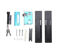 Garosa Kit di Serratura Completo con Leva per Porta D'ingresso con Chiave, Piastra Rinforzata Ispessita e Cuscinetto Silenzioso per Camere da Letto, Bagni, Hotel, Uffici, Scuole (argento verniciato
