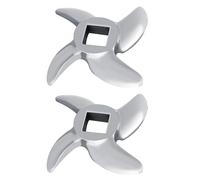 Garosa Lame per Tritacarne in Acciaio Inossidabile da 2 Pezzi, Dimensioni Standard, 12 Parti per Tritacarne con Lama a Croce Curva per la Lavorazione di Manzo, Maiale e Selvaggina