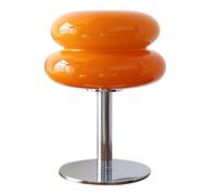 Garosa Lampada da Comodino LED Dimmerabile 3 Livelli, Touch Sensibile con Porta USB, Vetro e Metallo, Arancione