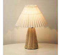Garosa Lampada da Tavolo Vintage in Rattan, Lampade da Comodino Pieghevoli per Camera da Letto e Soggiorno, Illuminazione d'Arredo Moderna per Casa e Ufficio