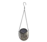 Garosa Lanterna Solare Scavata, Lampada da Esterno Sospesa in Ferro con Luce Calda per Decorazioni da Giardino da 4,5 Pollici con Maniglia