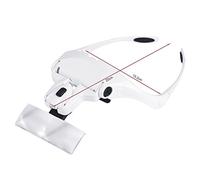 Garosa Lente d'Ingrandimento per Cuffia con 5 Lenti e 2 Luci LED, Lente d'Ingrandimento Regolabile per Estensione Ciglia, Riparazione Gioielli e Ispezione di Piccole Parti