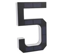Garosa Luce Solare a LED per Numero Civico Design Moderno con Rilevamento Automatico Luminoso per Display Dell'indirizzo di Casa 9" Numero 5
