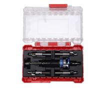 Garosa M2 Set di Bit per Trapano Controprotersink, Bit Conici in Acciaio a Carbone a 5 Pezzi con Guide di profondità Regolabili e Anello di Arresto in Alluminio, per Legno in Legno in