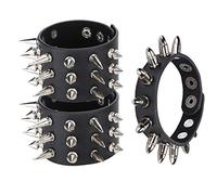 Garosa Manette in Pelle Rockabilly, Braccialetti con Rivetti Set Completo Personalizzato for Stile Casual