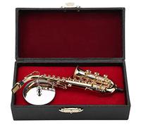Garosa Miniatura sassofono contralto in miniatura con supporto e placcati oro modello strumento ornamenti di grado superiore mini strumento musicale modello dorato ornamenti