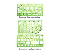 Garosa Misurazione di Sovrani Geometrici Set di 6 per il Design Dell'arte, Cassaforma Dell'edificio, Modelli di Disegno, Colore Leggero e Verde