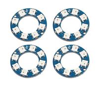 Garosa Modulo Luce RGB per Lampada Ad Anello da 4 Pezzi con Chip WS2812 5050 8 LED 5V Digitale Diametro Esterno 32 Mm per Progetti di Illuminazione Decorativa con Microcontrollore