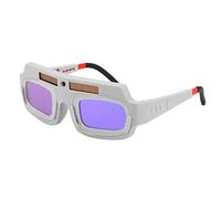 Garosa Occhiali per Saldatura con Oscuramento Automatico, Occhiali Leggeri e Regolabili con Energia Solare per la Protezione degli Occhi e Blocco delle Radiazioni IR per Saldatura Elettrica e a Gas