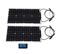 Garosa Pannello di Ricarica Solare con Controller 30A Kit Caricatore Solare Pannello Fotovoltaico Doppio Impermeabile da 50W per Serre Capannoni Fattorie Uso di Ricarica della Batteria