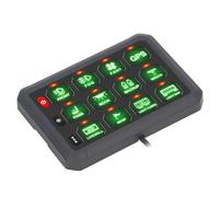 Garosa Pannello Interruttori a 12 Gruppi, Materiale ABS, Controllo APP con modalità di Illuminazione Multiple, Design Impermeabile, per Applicazioni DC 12V 24V