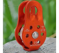 Garosa Puleggia da Arrampicata per Carichi Pesanti 26KN in Lega di Alluminio, per Arrampicata su Roccia, Alpinismo e Trasporto di Attrezzi, Corda da 12 Mm, Rotazione Regolare (Orange)