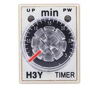 Garosa Relè Temporizzato di Accensione, relè Temporizzato H3Y-2 24 V 110 V 220 V 8 Pin 0-3 Minuti Timer di Ritardo per Controllo Automatico Elettrodomestici, con Quadrante Trasparente (DC24V)