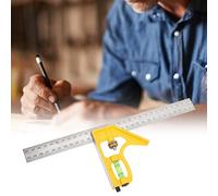 Garosa Righello per Marcatura, Squadra Combinata Regolabile per Carpenteria con Angolo Retto e Campo di Misura 300 Mm