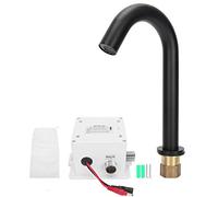 Garosa Rubinetto Lavabo Bagno Automatico in Ottone Nero, Rubinetto Sensore per e Bagno con Attivazione a Infrarossi, Temperatura di Lavoro 0-65°C, Installazione Verticale G1/2