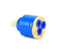 Garosa Rubinetto Miscelatore con Cartuccia a Disco Ceramico 35mm, Valvola di Controllo Interno a Tre Fori, Ricambio in Plastica PP Blu, Valvola a Piede Piatto Singola Tenuta