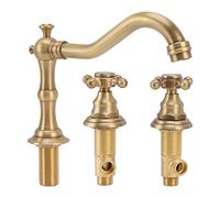 Garosa Rubinetto Miscelatore per Lavabo in Ottone con Attacco G1/2, Rubinetto a Tre Fori per Bagno Elegante e Robusto, Accessorio per Lavandino da Toeletta