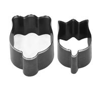 Garosa Set di Fustelle per Pelle a Fiore, Fustella in Acciaio Legato per Artigianato, Taglierina per Pelle a Forma di Fiore 2 Pezzi in 48 Mm e 58 Mm per Progetti Fai Te in