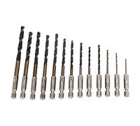 Garosa Set di Punte Elicoidali da 13 Pezzi HSS e Cobalto Trace Punta da Trapano con Codolo Esagonale da 1,5 Mm a 6,5 Mm Rapido per Legno Plastica Metallo per Utenti Fai da Te e Lavori di Riparazione