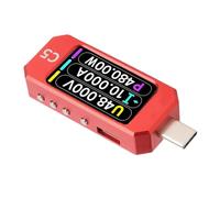 Garosa Tester di Tipo C, Voltmetro Amperometro in Lega di Alluminio con Indicatore E, LCD da 1,47 Pollici per Dispositivi di Ricarica E Analisi di Potenza