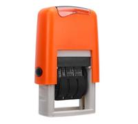 Garosa Timbro della Data Inglese, Asciugatura Rapida per la Vita Lavorativa, Data Regolabile Compatta e Trasparente con Dimensioni dell'impressione di 25x2,8 Mm (ORANGE)